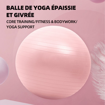 Ballon de yoga épaissie balle de yoga 65 cm gonflable yoga fitness balle d'équilibre pvc épaissi givré balle de yoga macaron rose
